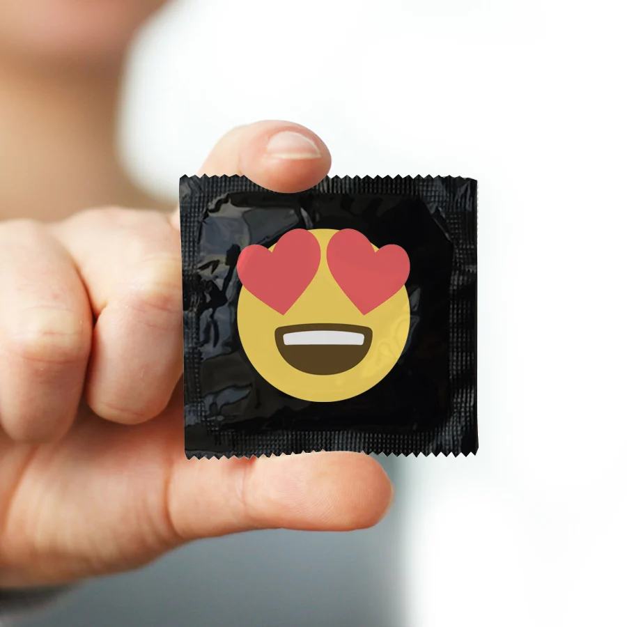 Smiley Hearts Emoji Condom - Image 2